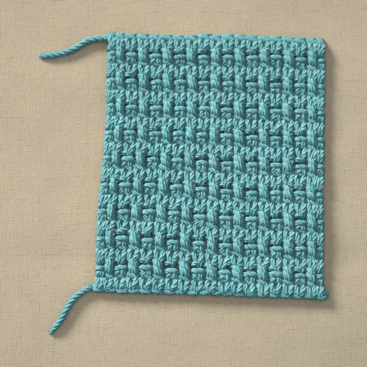 A swatch of aligned cobble stitch