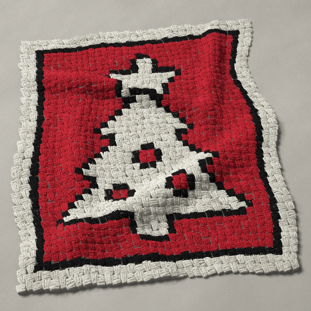 A panel worked corner to corner, 27 by 33 inches: Assisi style Christmas tree, 36 by 44 blocks