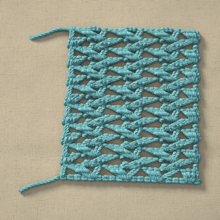 A swatch of crazy stitch.