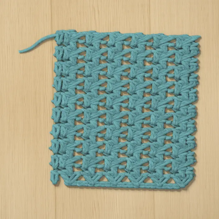 A swatch of wattle stitch.