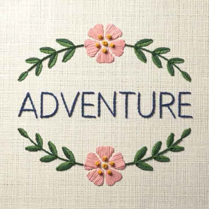 Adventure: preview of the stitched design