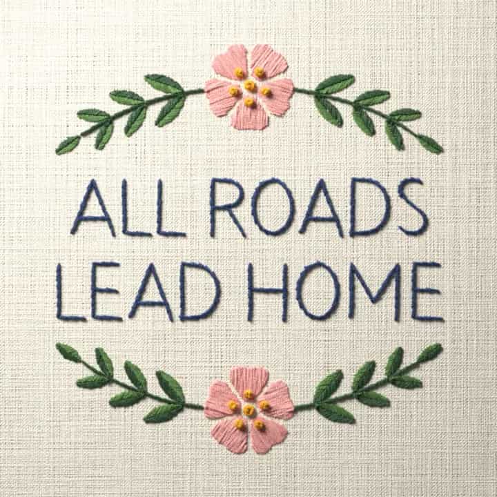 All roads lead home: preview of the stitched design