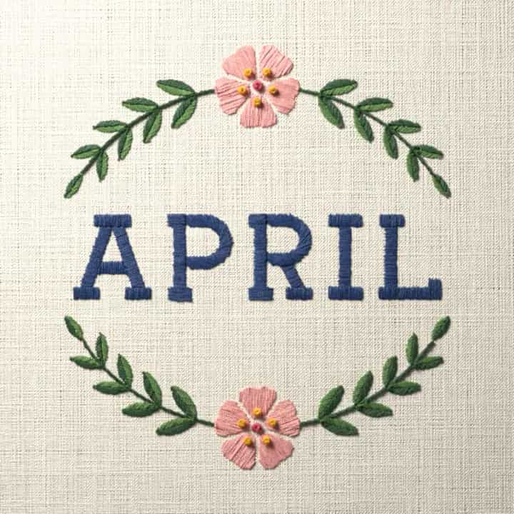 April: preview of the stitched design