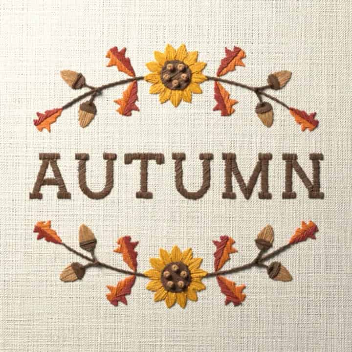 Autumn: preview of the stitched design