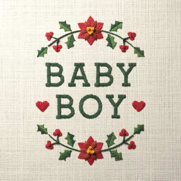Baby boy: preview of the stitched design