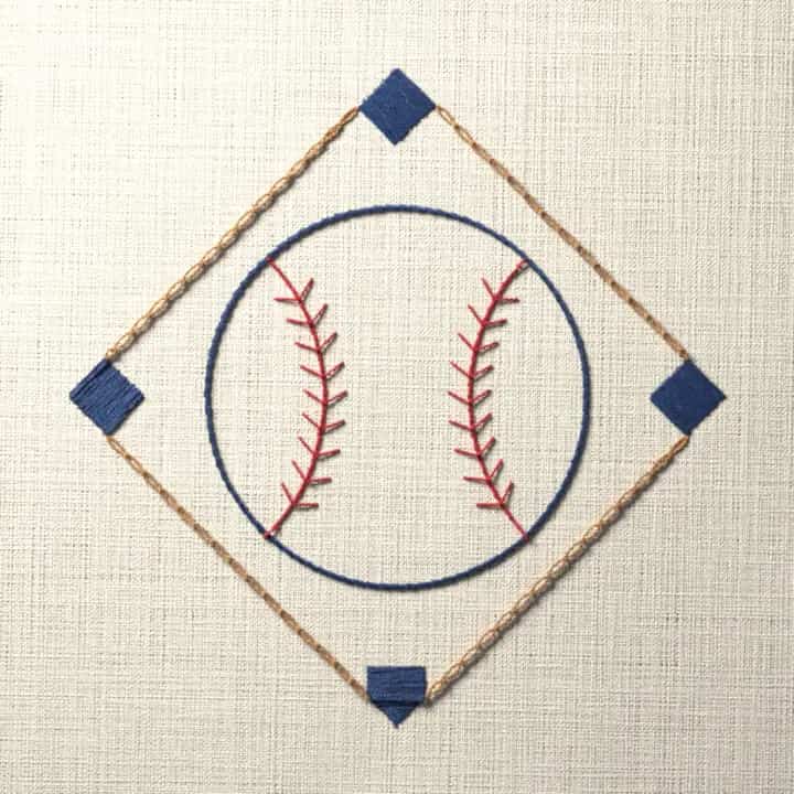 Baseball on the diamond: preview of the stitched design