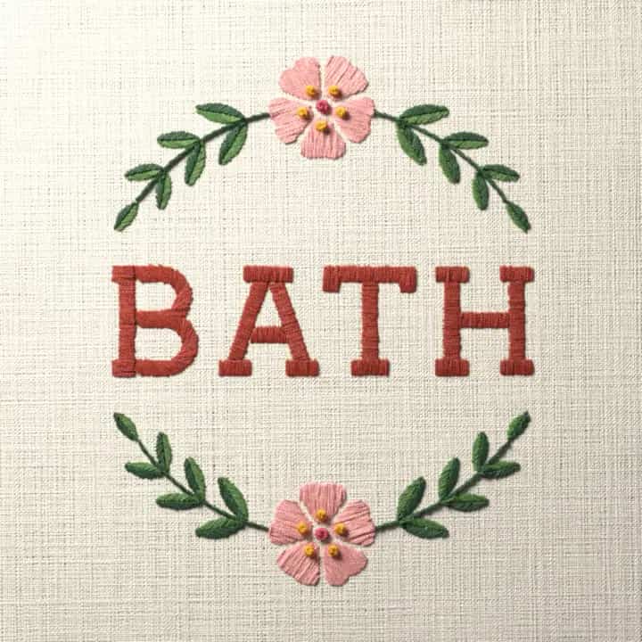 Bath: preview of the stitched design