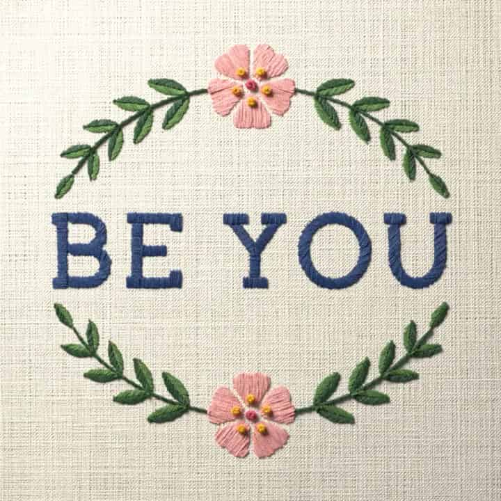 Be you: preview of the stitched design