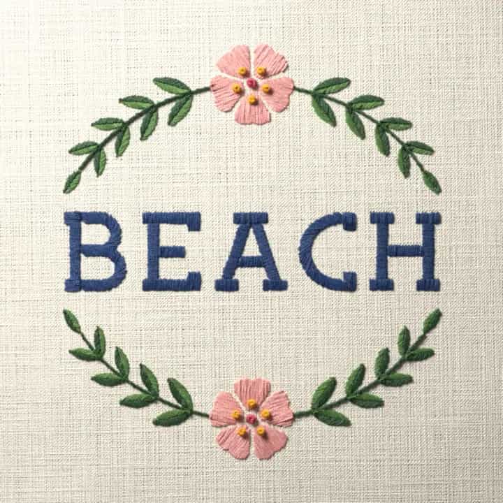 Beach: preview of the stitched design