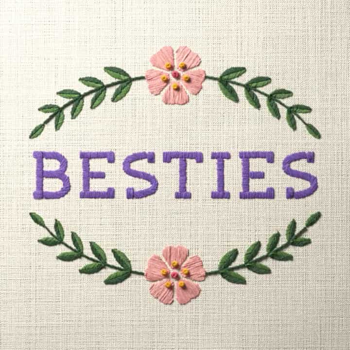 Besties: preview of the stitched design