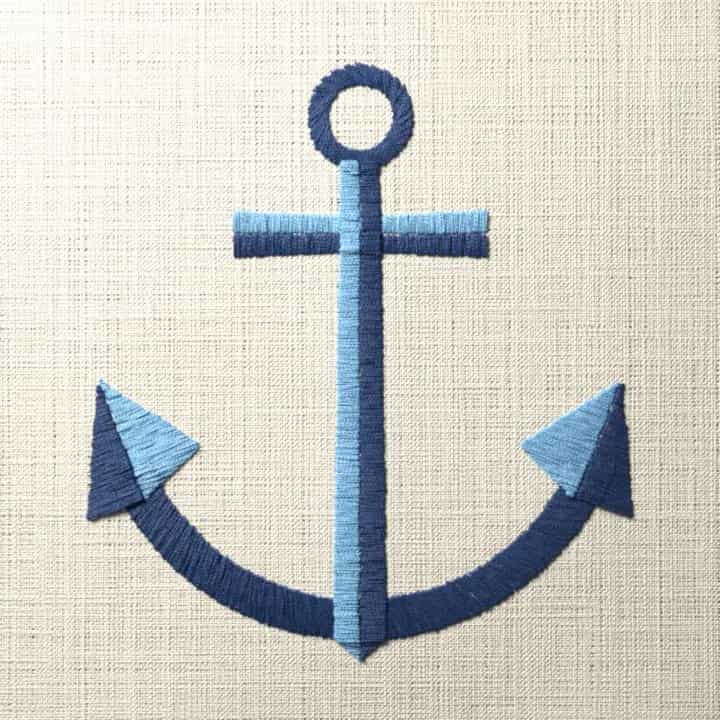 Ship’s anchor: preview of the stitched design
