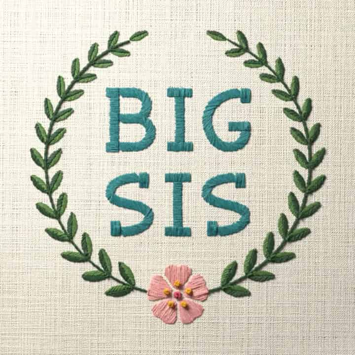 Big sis: preview of the stitched design