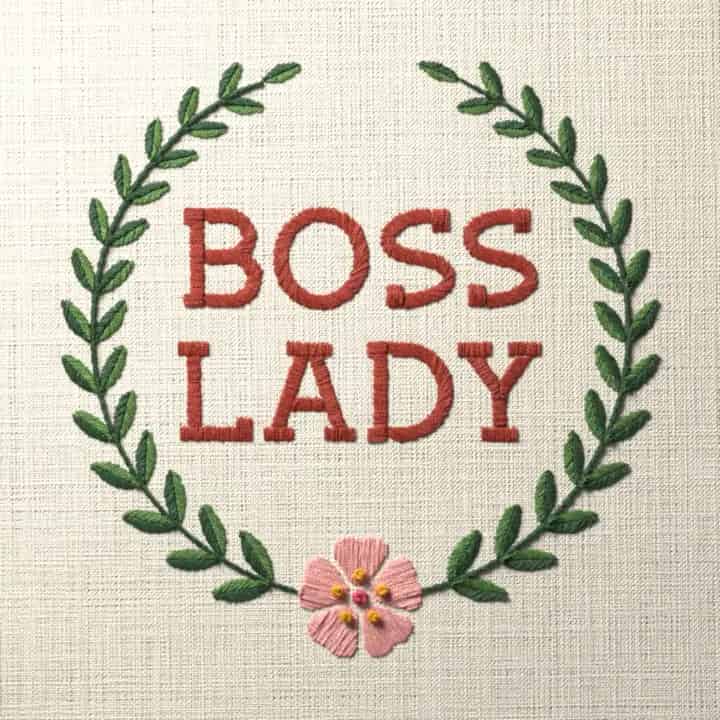 Boss lady: preview of the stitched design