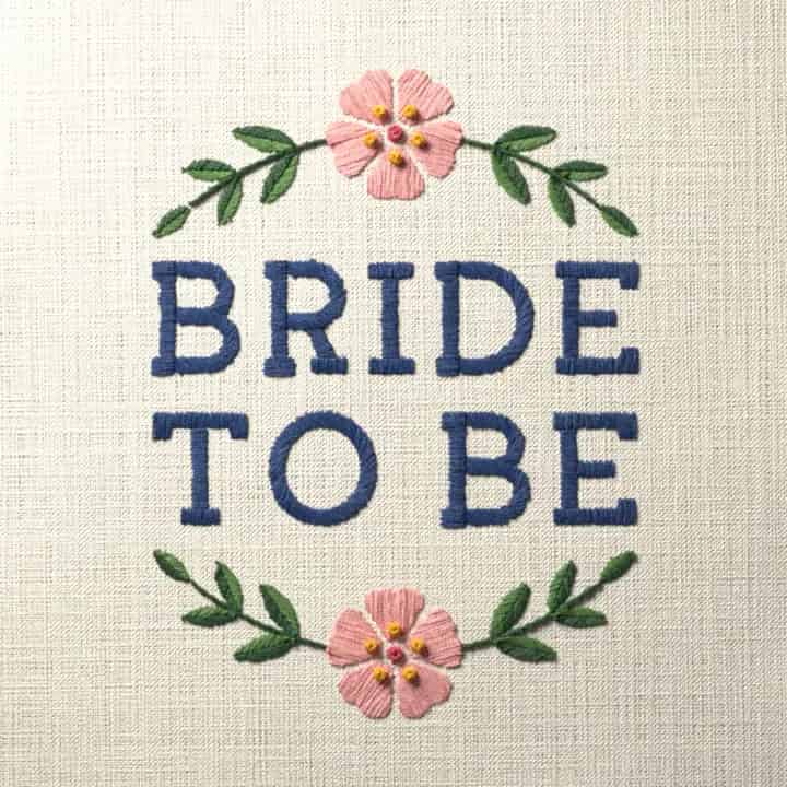 Bride to be: preview of the stitched design