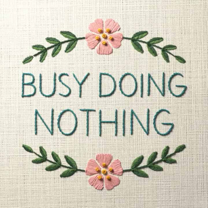 Busy doing nothing: preview of the stitched design