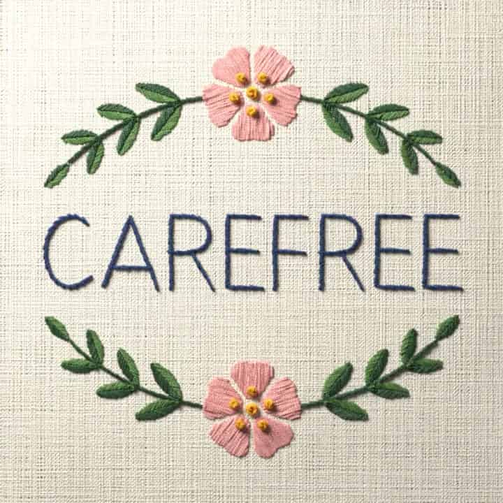 Carefree: preview of the stitched design