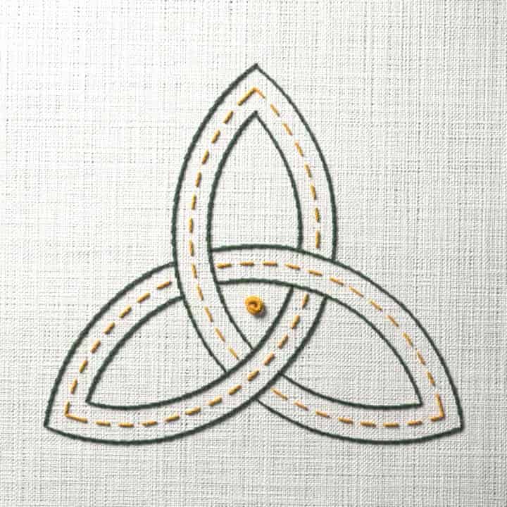Trinity knot: preview of the stitched design