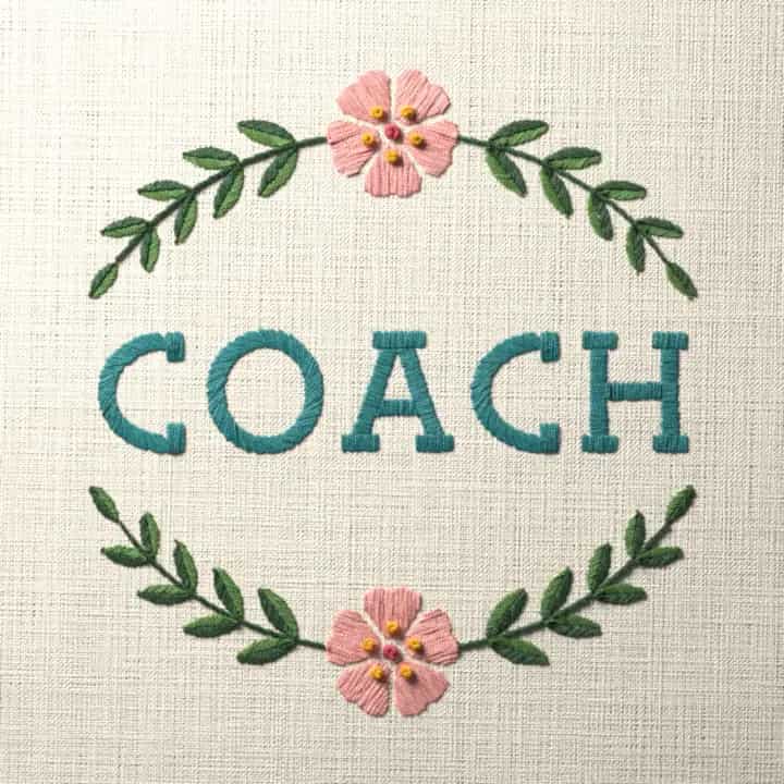 Coach: preview of the stitched design