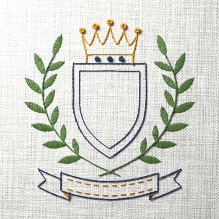 Blank coat of arms: preview of the stitched design