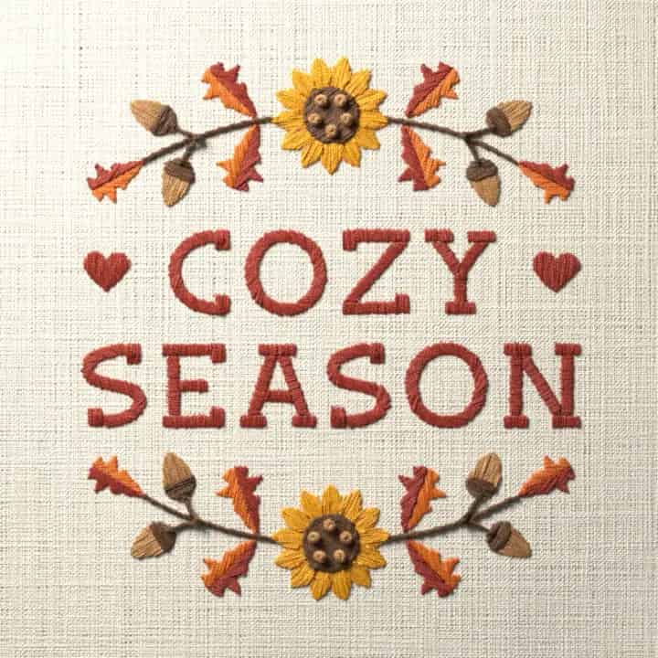 Cozy season: preview of the stitched design