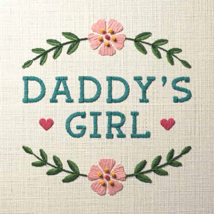 Daddy’s girl: preview of the stitched design