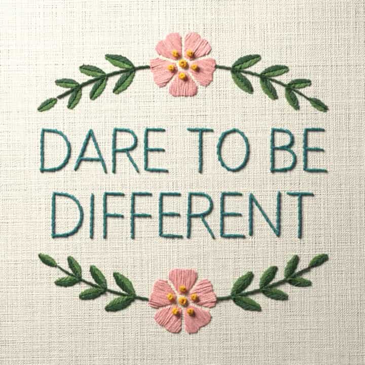 Dare to be different: preview of the stitched design