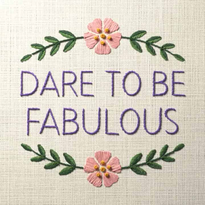 Dare to be fabulous: preview of the stitched design