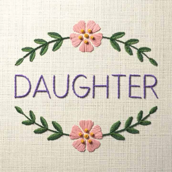 Daughter: preview of the stitched design