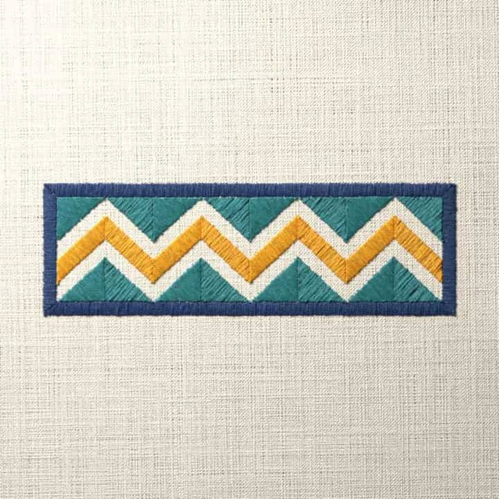 Zigzag chevron edging: preview of the stitched design