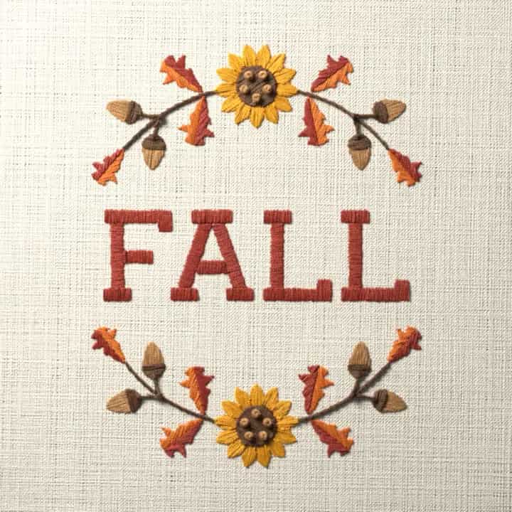 Fall: preview of the stitched design