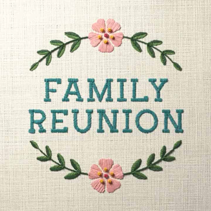 Family reunion: preview of the stitched design