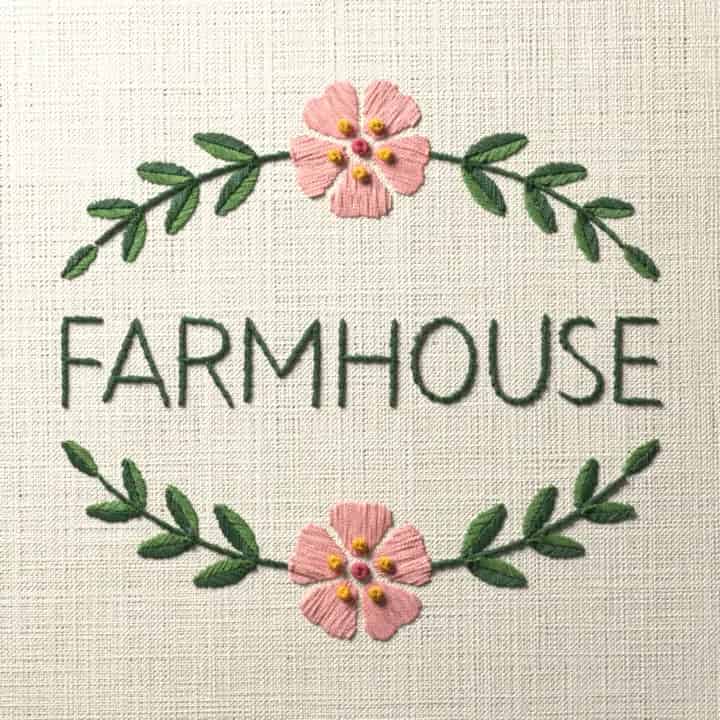 Farmhouse: preview of the stitched design