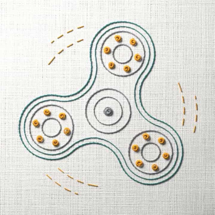 Fidget spinner: preview of the stitched design