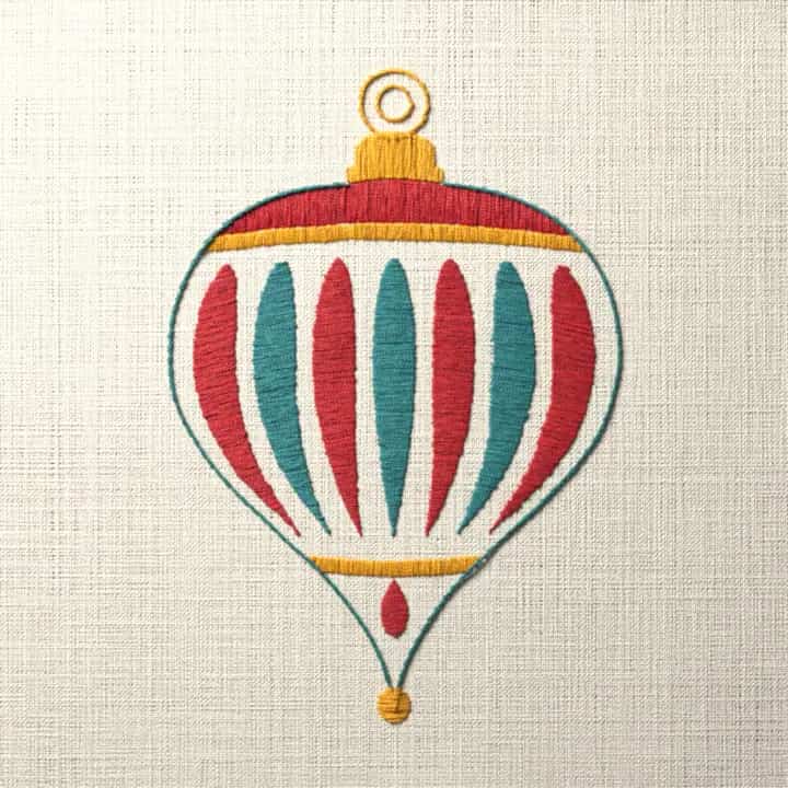 Fluted onion bauble: preview of the stitched design