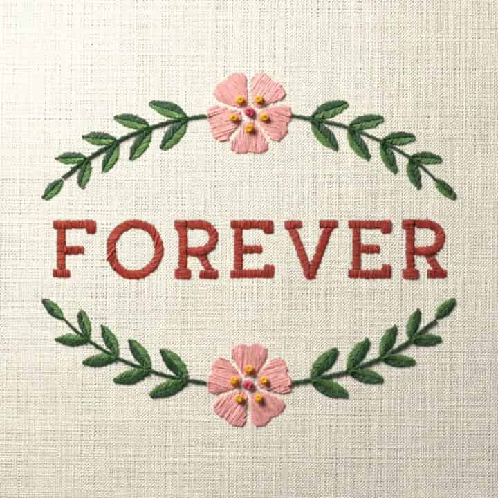 Forever: preview of the stitched design