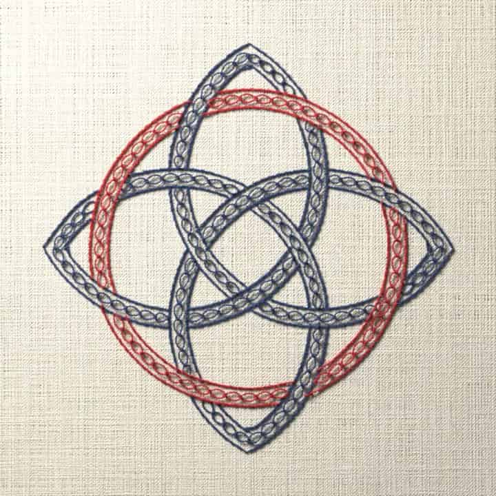 Four-leaf Celtic knot: preview of the stitched design