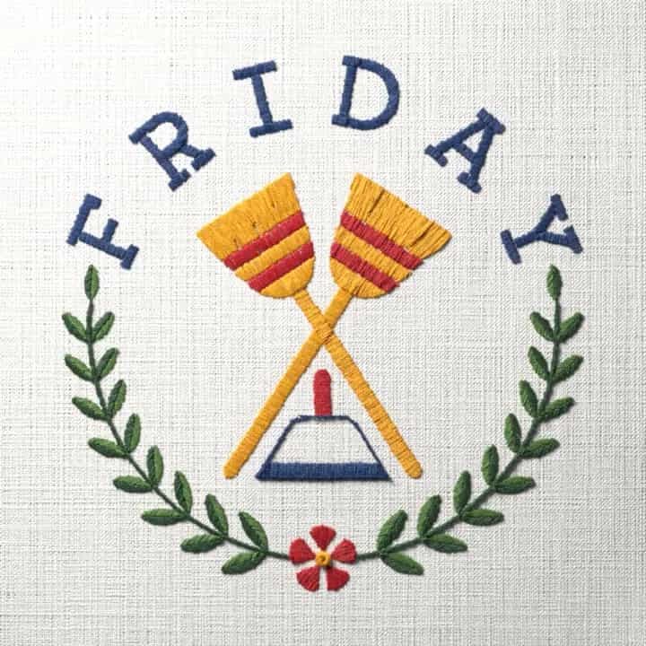 Friday cleaning day: preview of the stitched design