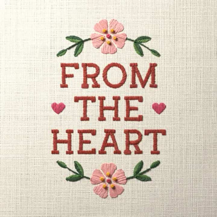 From the heart: preview of the stitched design