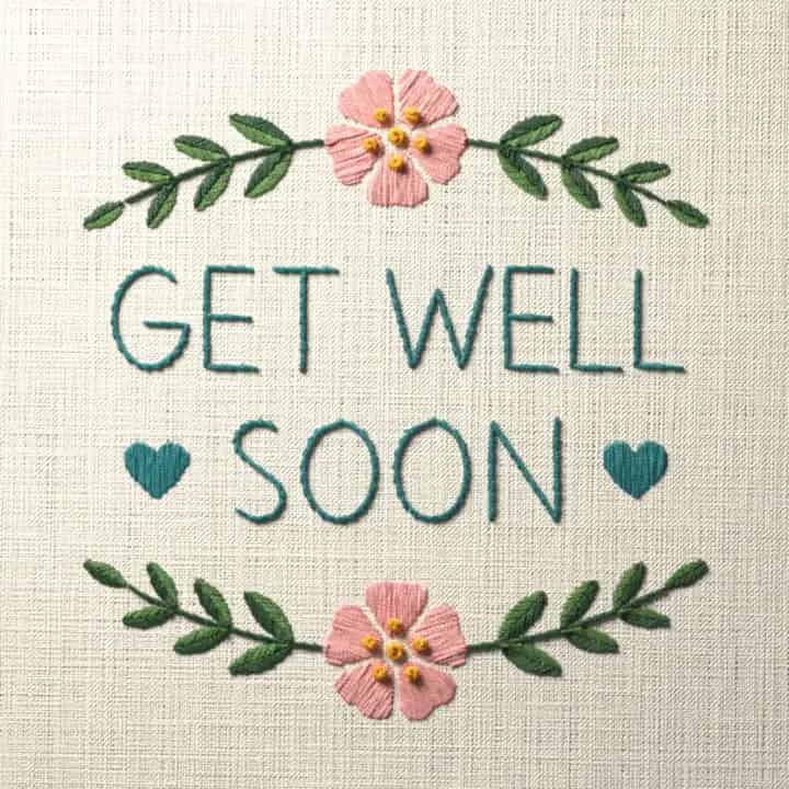 Get well soon: preview of the stitched design