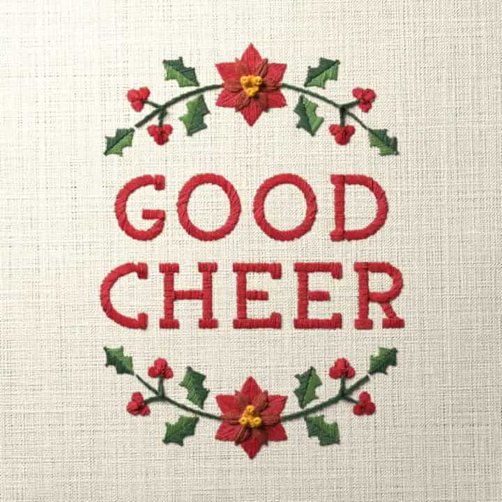 Good cheer: preview of the stitched design