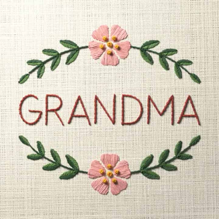 Grandma: preview of the stitched design