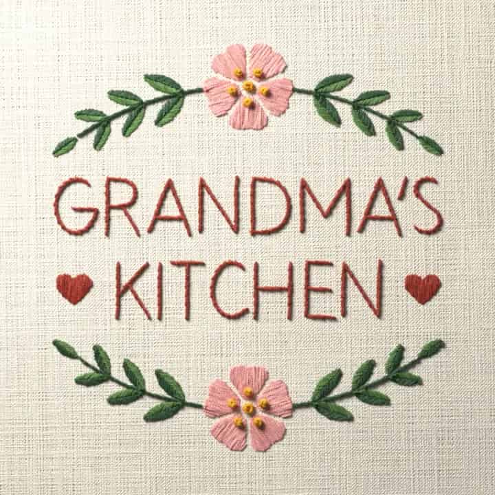 Grandma’s kitchen: preview of the stitched design