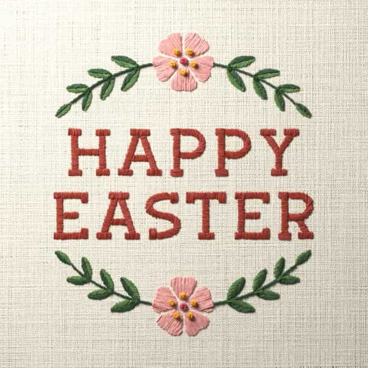 Happy Easter: preview of the stitched design