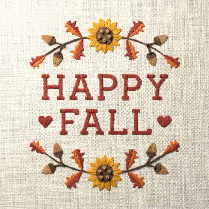 Happy fall: preview of the stitched design