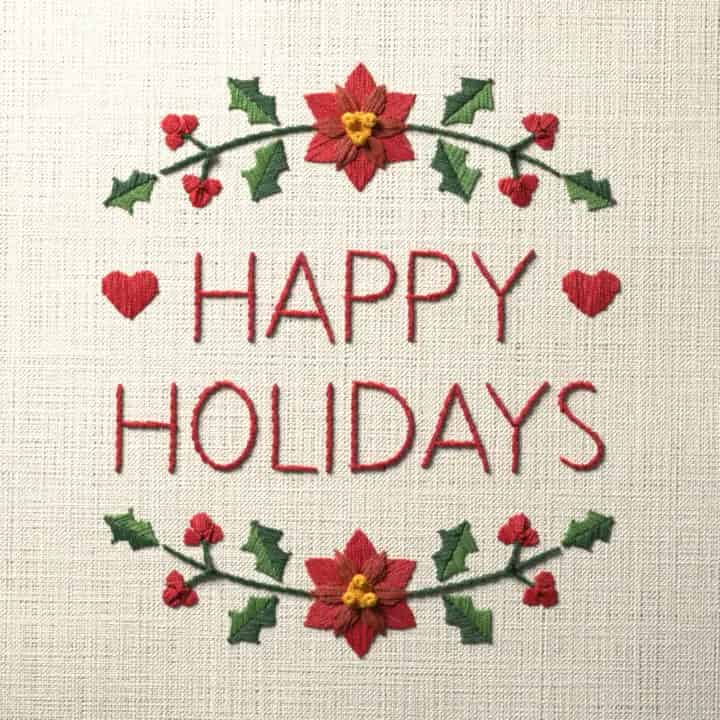 Happy holidays: preview of the stitched design