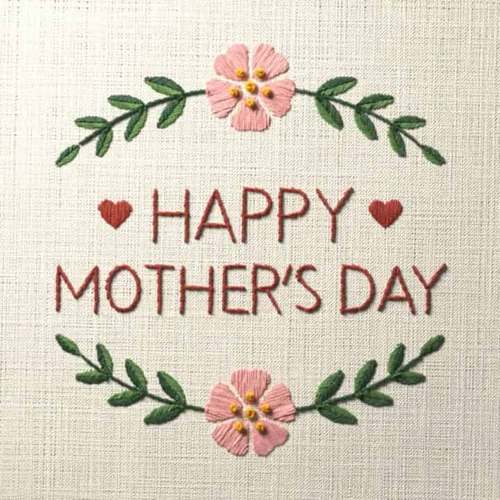 Happy Mother’s Day: preview of the stitched design