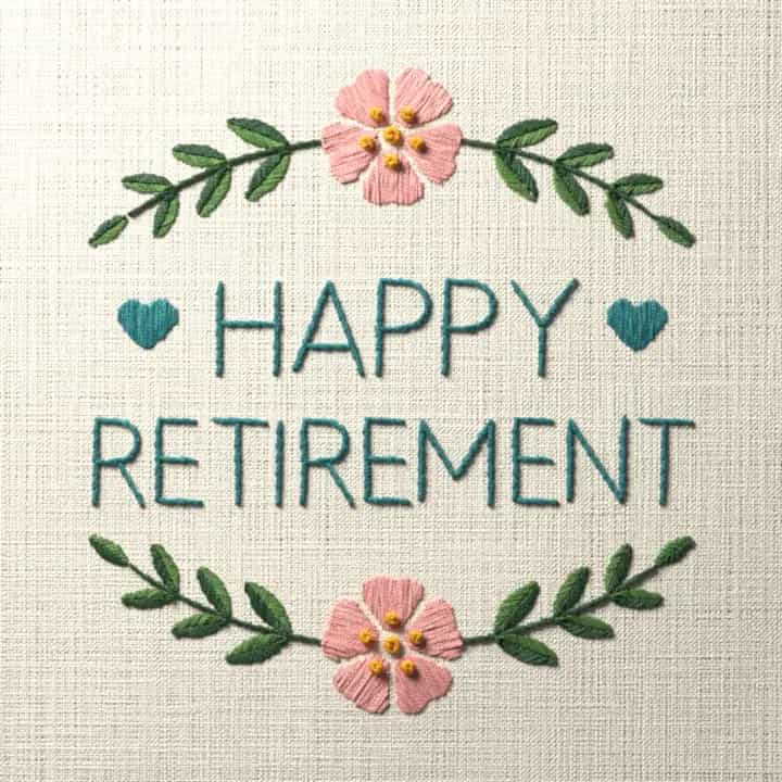 Happy retirement: preview of the stitched design