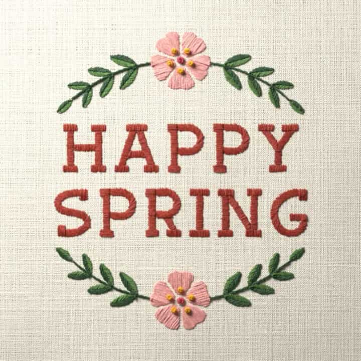Happy spring: preview of the stitched design