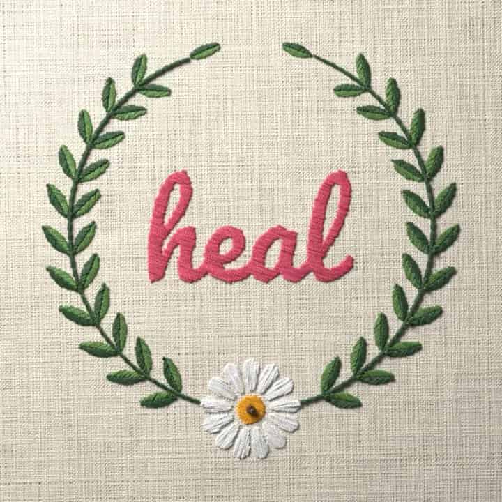 Heal: preview of the stitched design