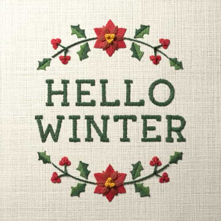 Hello winter: preview of the stitched design